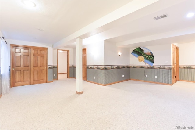 19249 E Progress Ave, Centennial, CO 80015 - basement featuring carpet flooring and wainscoting