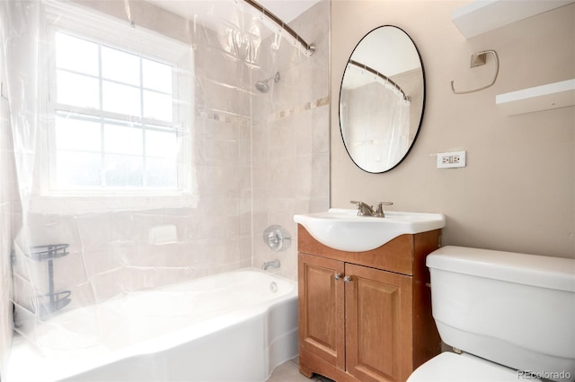 2856 Jasmine St, Denver, CO 80207 - bathroom featuring toilet, shower / tub combo, and vanity