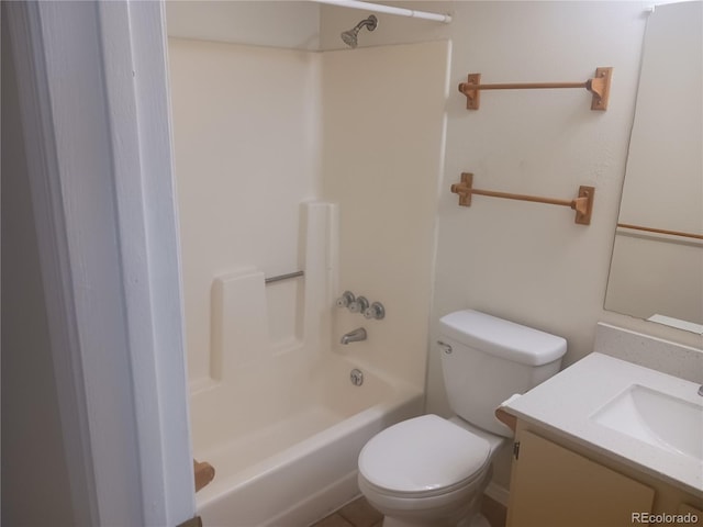 full bathroom featuring vanity, toilet, and shower / bath combination