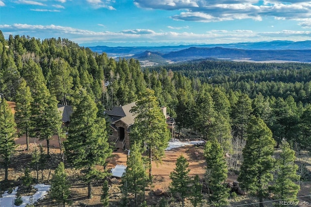 bird's eye view featuring a mountain view