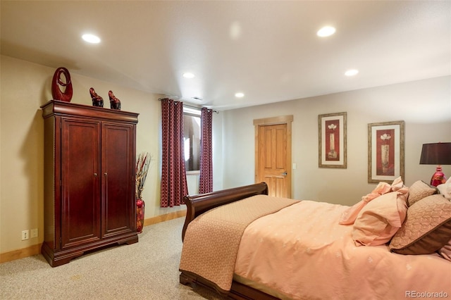 bedroom with carpet floors