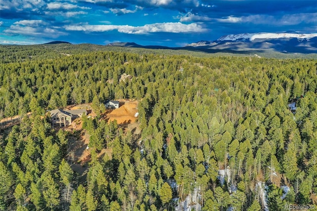 bird's eye view with a mountain view