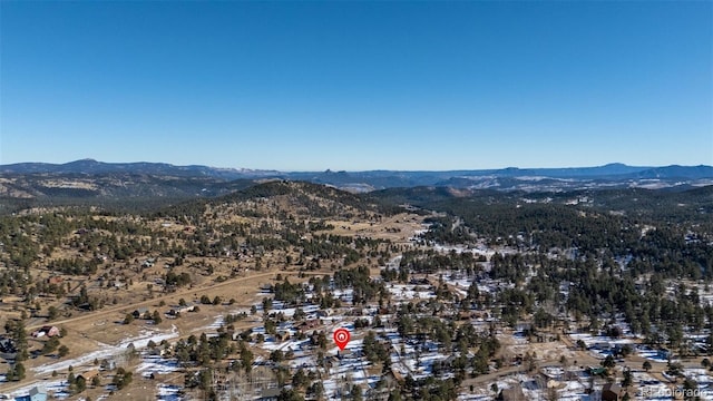 aerial view with a mountain view