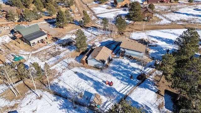 view of snowy aerial view