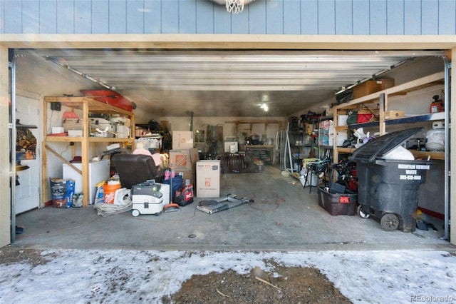 view of garage