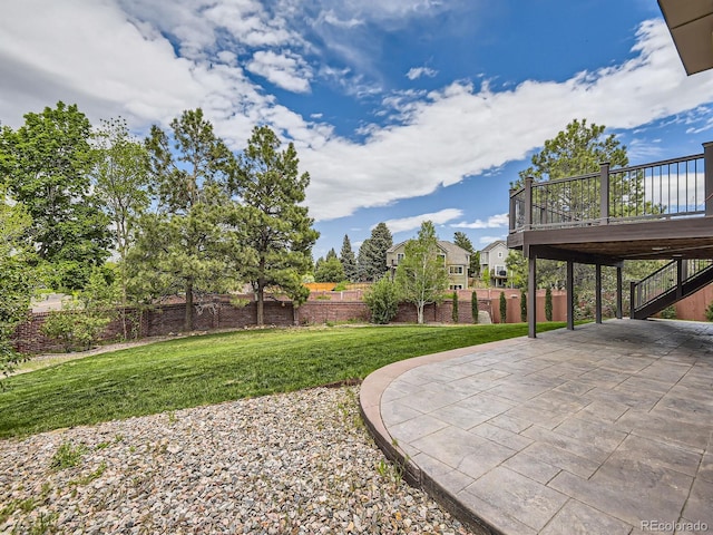 9412 La Quinta Way, Lone Tree, CO 80124 - view of yard with a patio area, stairway, and a deck