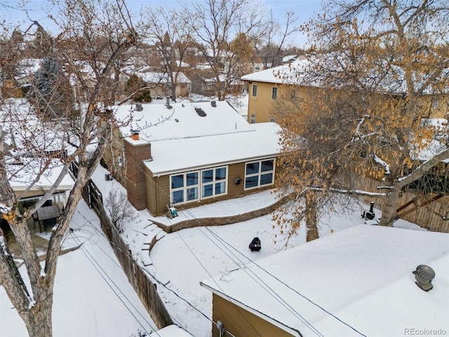 view of snowy aerial view