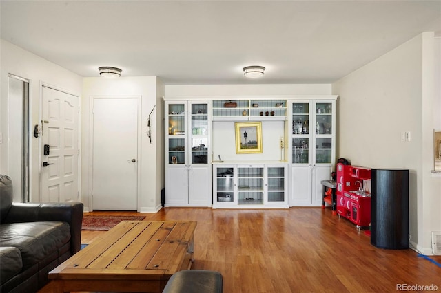 living room featuring hardwood / wood-style flooring