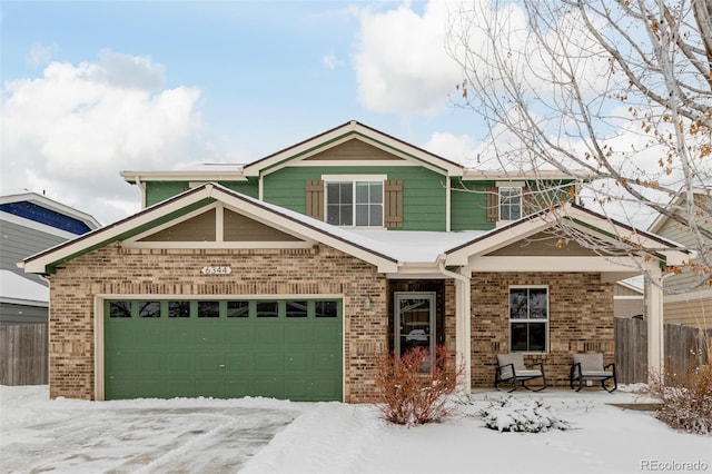 view of front of home with a garage