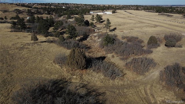 drone / aerial view with a rural view