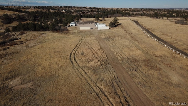 aerial view with a rural view