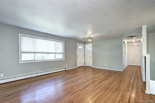 7704 Newland St, Arvada, CO 80003 - spare room featuring a baseboard radiator and light wood-style flooring