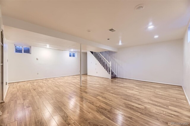 5857 S Logan Ct, Centennial, CO 80121 - finished below grade area with stairs and light wood-style flooring