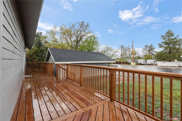 wooden deck with a water view