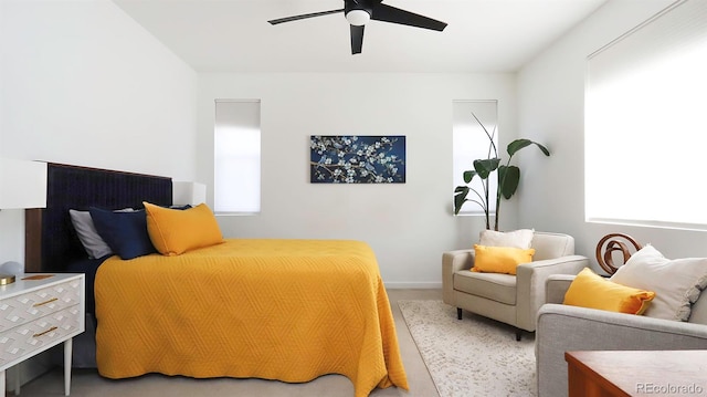 bedroom featuring a ceiling fan