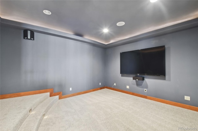 cinema room with carpet flooring