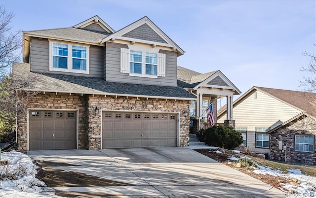 craftsman-style house featuring a garage