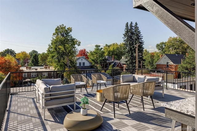 3362 W 32nd Ave, Denver, CO 80211 - wooden deck with an outdoor hangout area