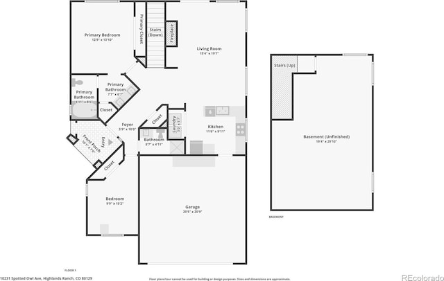 10231 Spotted Owl Ave, Highlands Ranch, CO 80129 - view of property floor plan