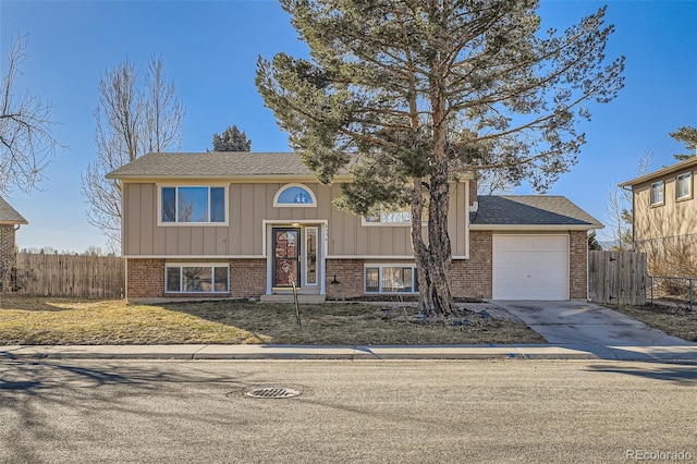 bi-level home with a garage