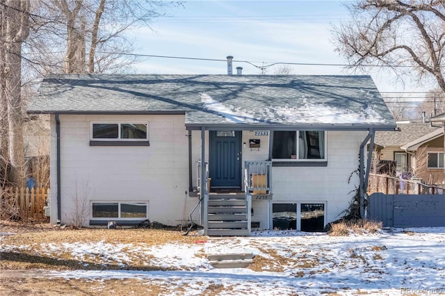 view of single story home