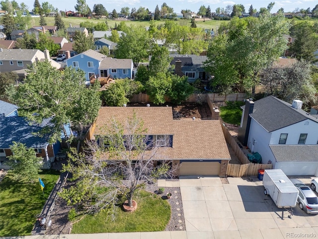 aerial view of residential area