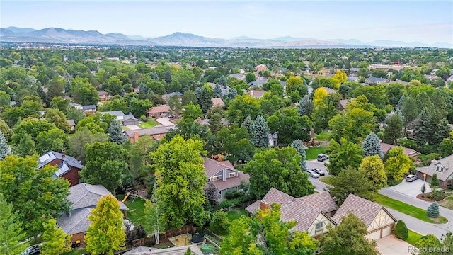 aerial view featuring a mountain view