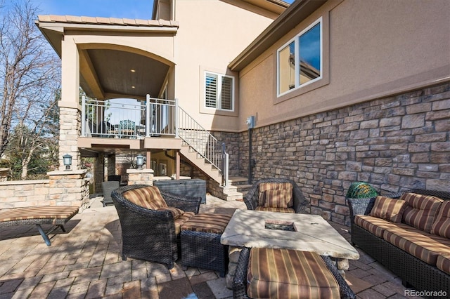 view of patio / terrace featuring an outdoor living space