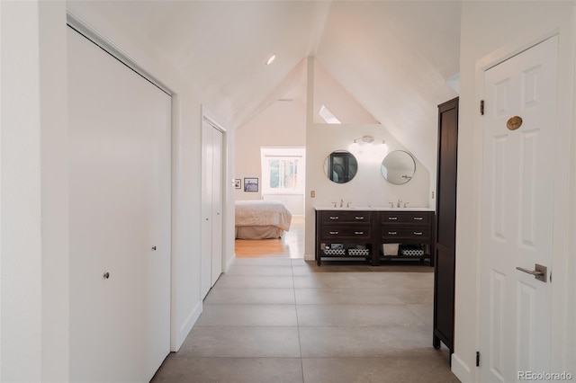 1165 N Pennsylvania St Unit 3B, Denver, CO 80203 - hall featuring lofted ceiling