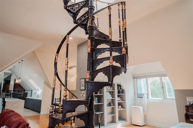1165 N Pennsylvania St Unit 3B, Denver, CO 80203 - living area with wood finished floors and high vaulted ceiling