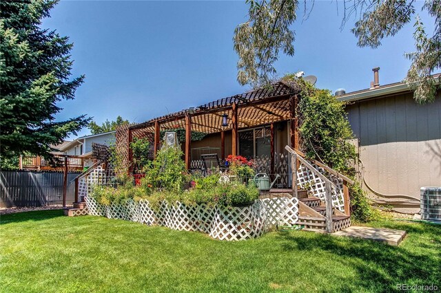 6120 W 111th Ave, Westminster, CO 80020 - rear view of property featuring stairway, central AC unit, and a deck