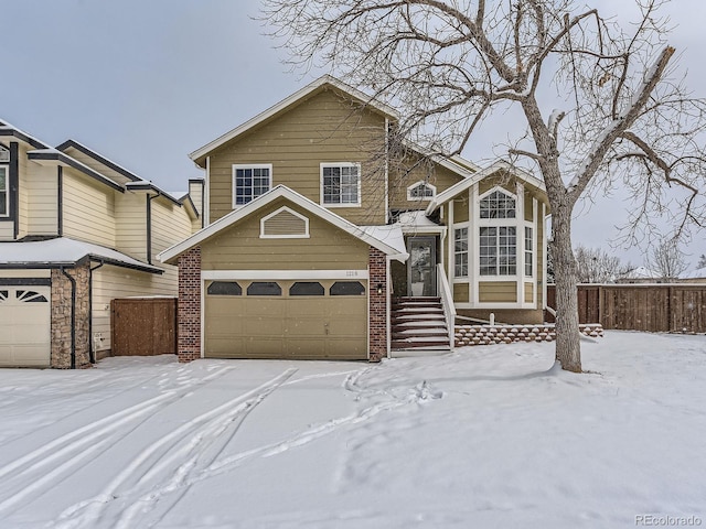 view of front of house with a garage