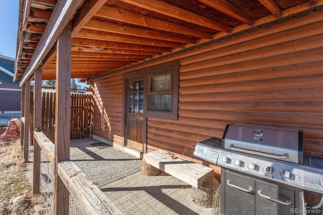 view of patio featuring grilling area