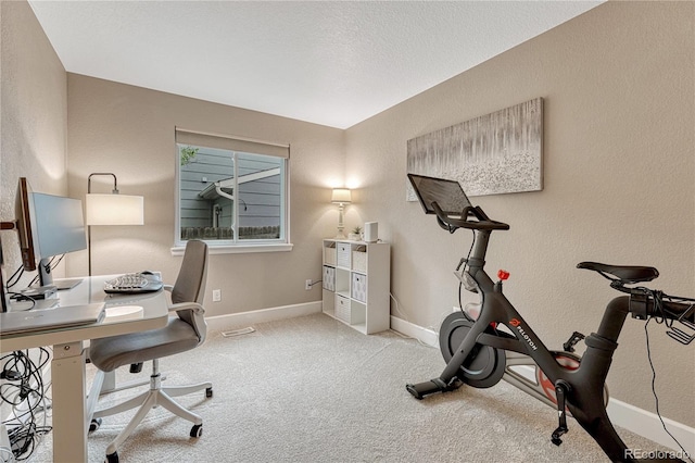 5402 S Queen Way, Littleton, CO 80127 - carpeted home office featuring baseboards and a textured wall
