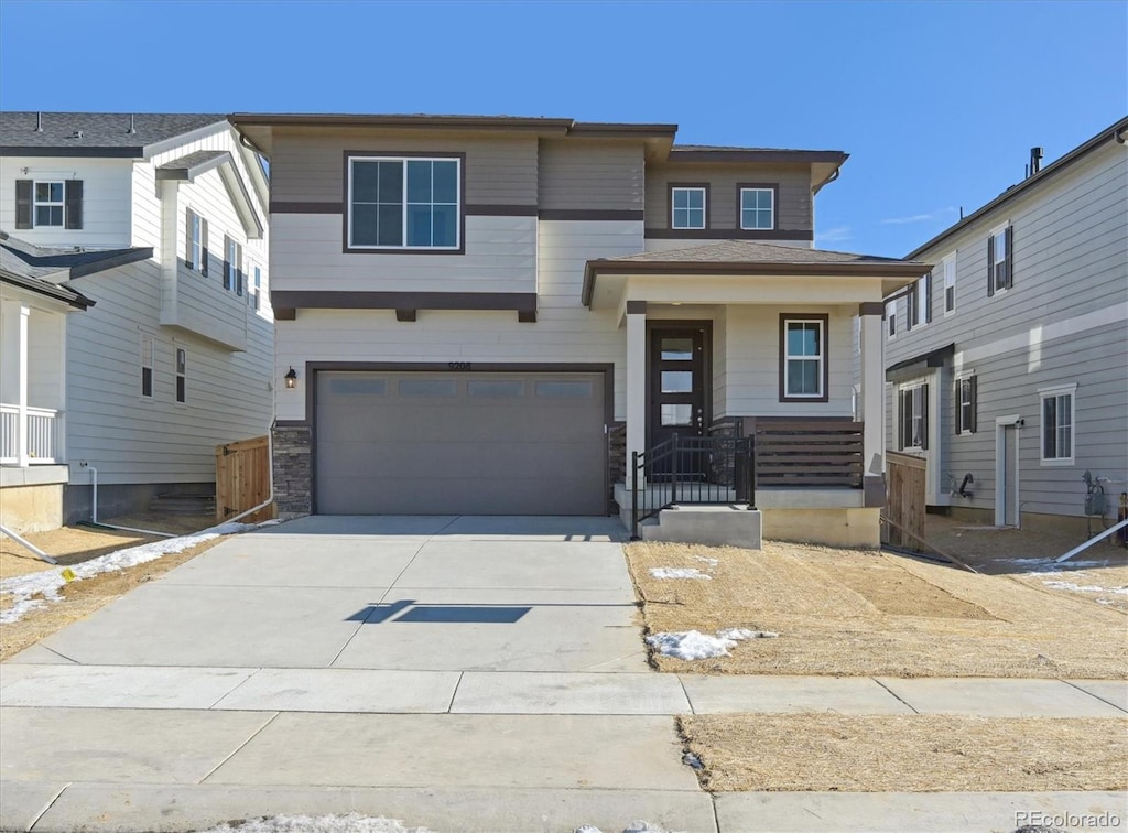 view of front of home featuring a garage