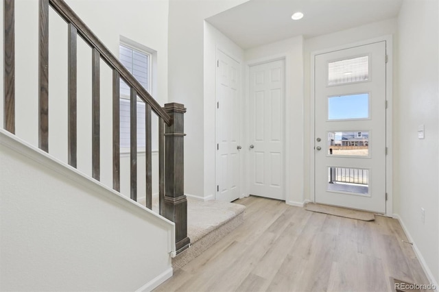 entryway featuring light hardwood / wood-style floors