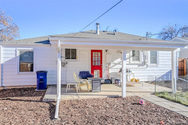 rear view of house featuring a patio area