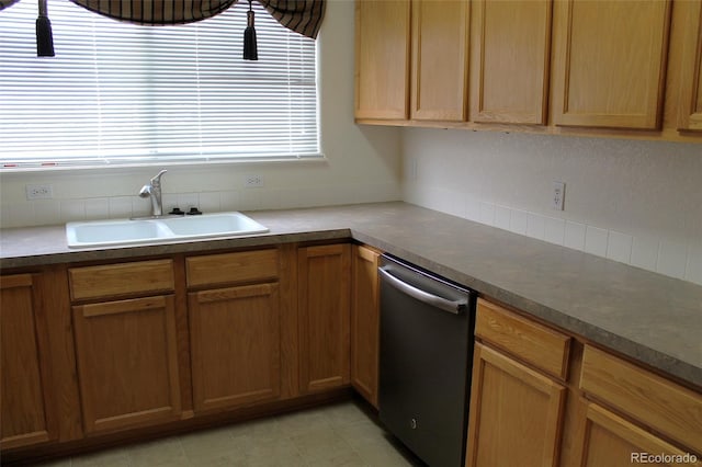 kitchen featuring stainless steel dishwasher and sink