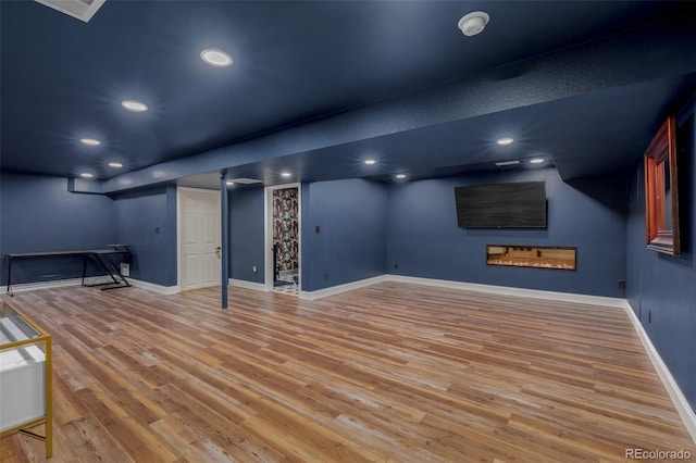 19 Rock Ln, Castle Rock, CO 80104 - finished below grade area featuring wood finished floors and recessed lighting