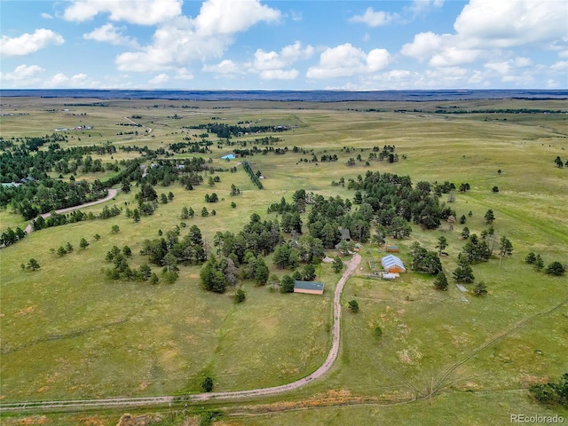 12524 Hilltop Pl, Kiowa, CO 80117 - aerial overview of property's location with rural landscape