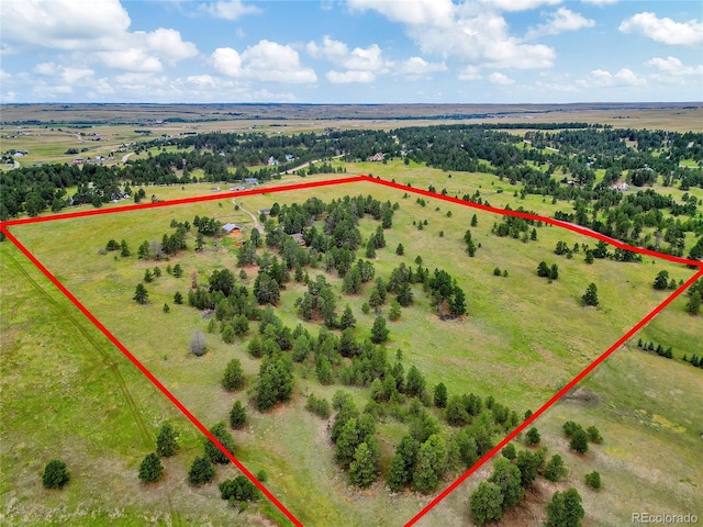 12524 Hilltop Pl, Kiowa, CO 80117 - view of rural area featuring property parcel outlined