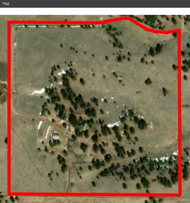 12524 Hilltop Pl, Kiowa, CO 80117 - map / location featuring property parcel outlined