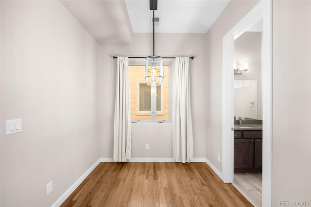 interior space with light hardwood / wood-style flooring