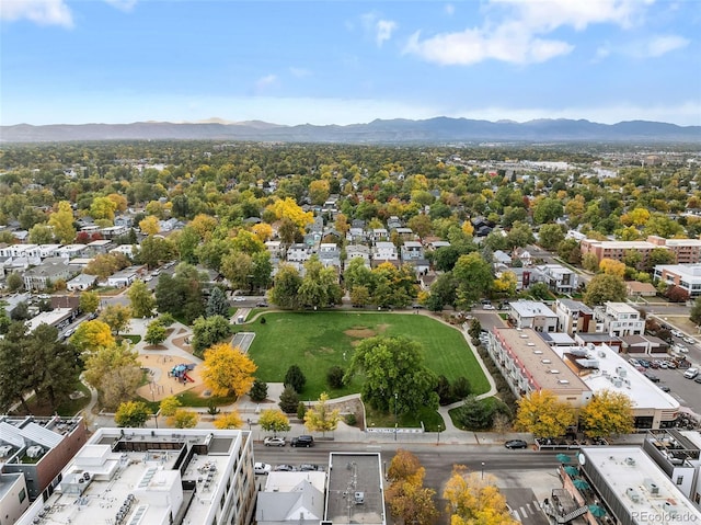 aerial view featuring a mountain view