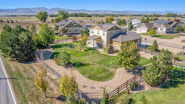 bird's eye view featuring a mountain view