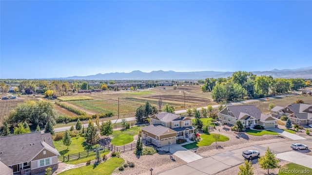 bird's eye view featuring a mountain view