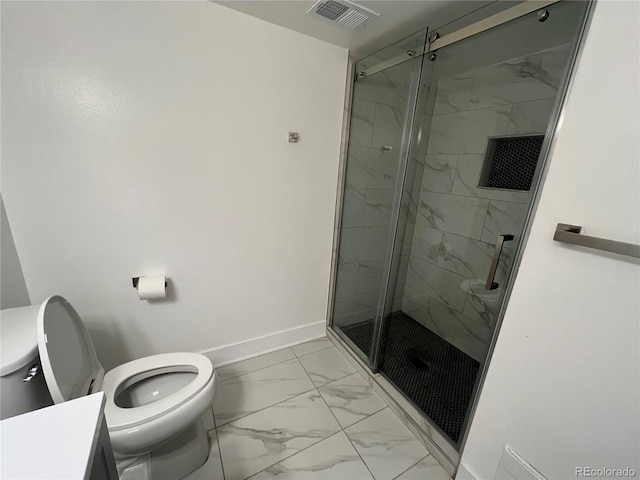15962 E Exposition Dr, Aurora, CO 80017 - bathroom with marble finish floors, a marble finish shower, and vanity
