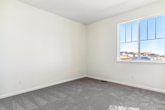 unfurnished room featuring carpet