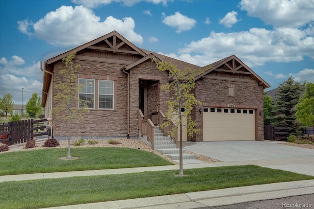 craftsman house with a front yard