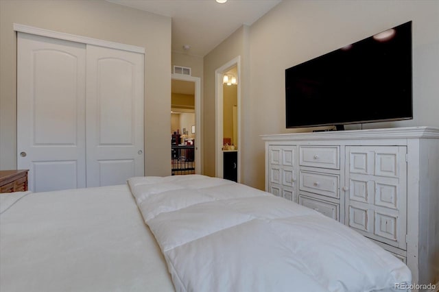 bedroom featuring a closet